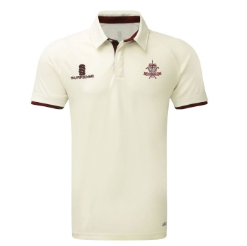 Tetherdown Trundlers CC - Ergo Short Sleeve Maroon Trim Shirt