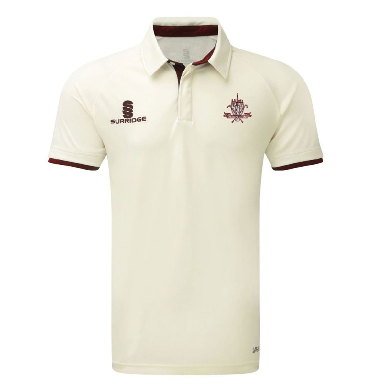 Tetherdown Trundlers CC - Ergo Short Sleeve Maroon Trim Shirt