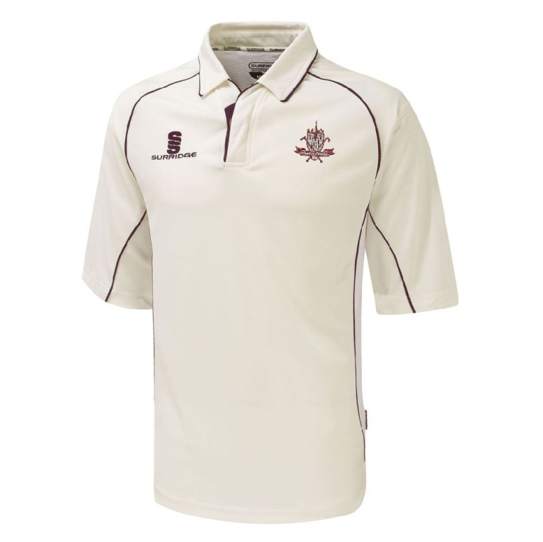 Tetherdown Trundlers CC - Premier 3/4 Sleeve Maroon Trim Shirt