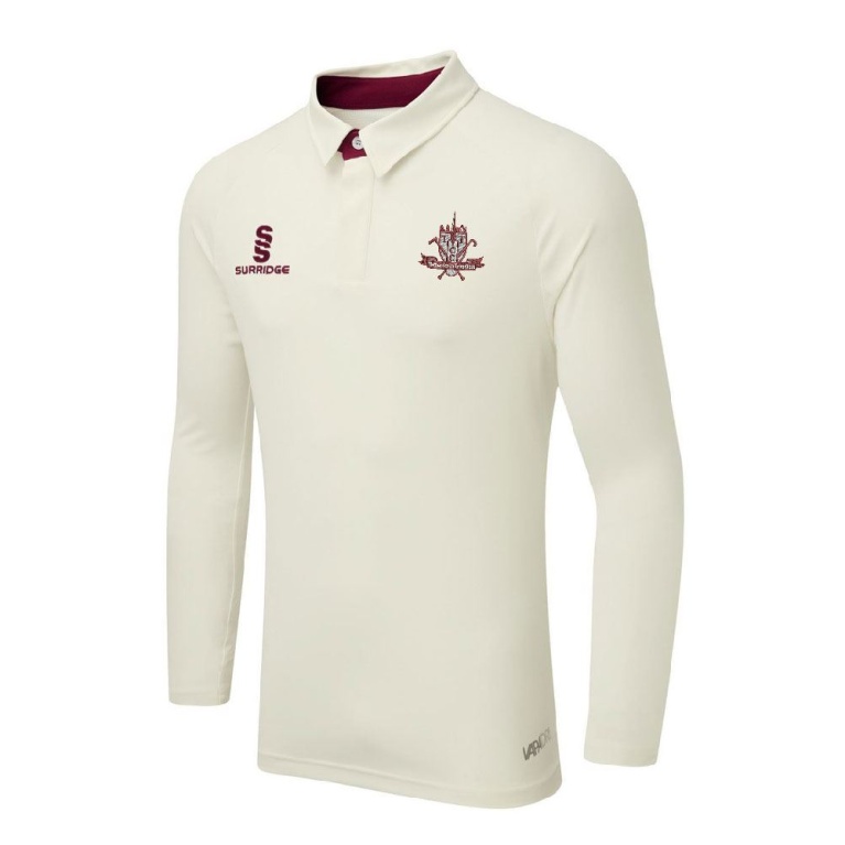 Tetherdown Trundlers CC - Ergo Long Sleeve Maroon Trim Shirt